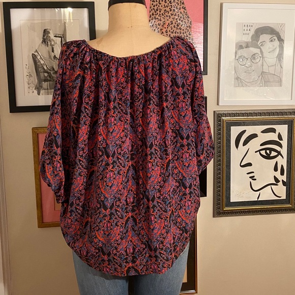 Joie Newbury Silk Abstract Paisley Print Blouse - Picture 4 of 7